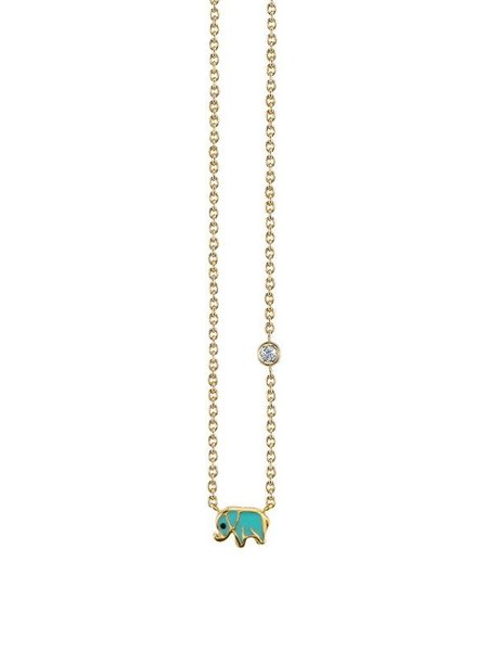 SYDNEY EVAN Mini Enamel Elephant Necklace
