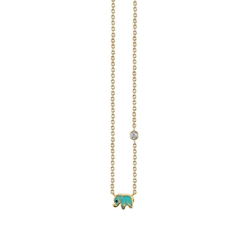 SYDNEY EVAN Mini Enamel Elephant Necklace