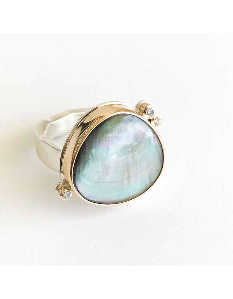 Kiki | Jamie Joseph | Black Mother of Pearl Ring - Kiki