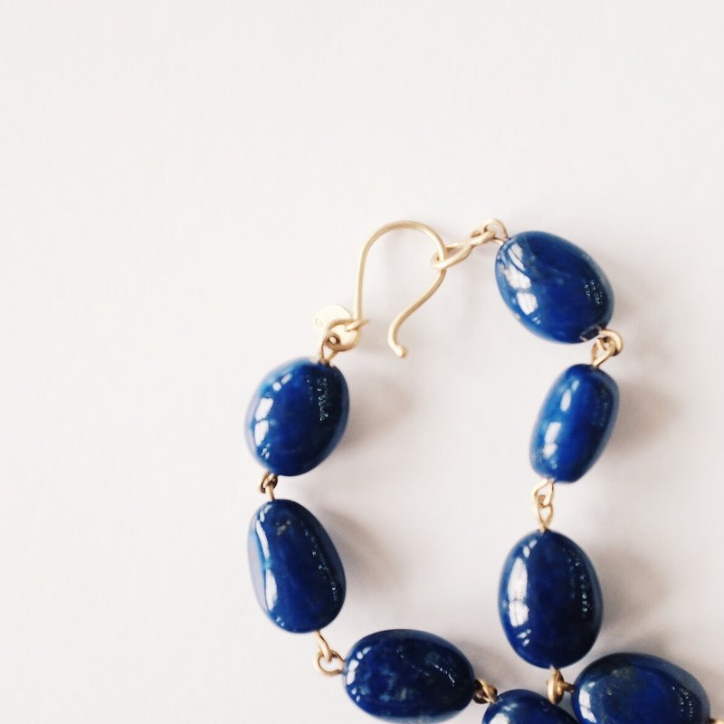 18K Lapis Baroque Chain Necklace