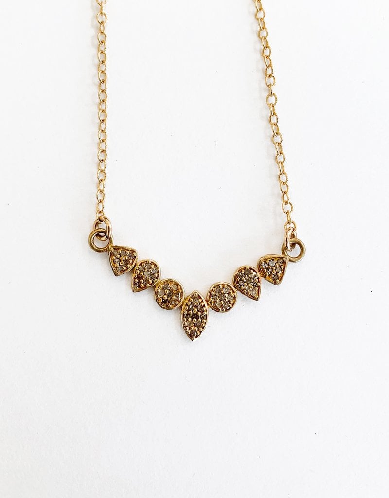 SENNOD 16 " Gold Diamond Bar Necklace