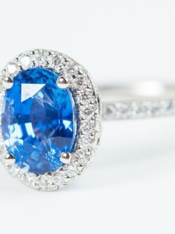 ERICA COURTNEY Platinum Blue Sapphire Emani Ring