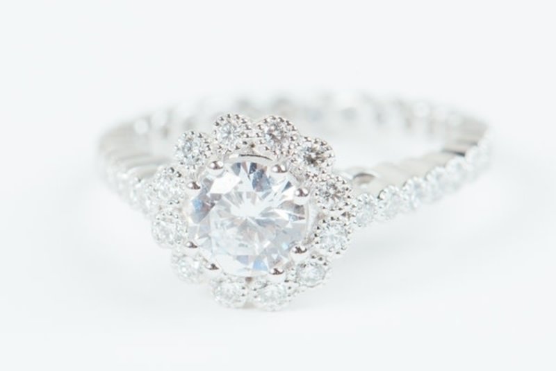 ERICA COURTNEY Platinum White Sapphire Zoey Ring