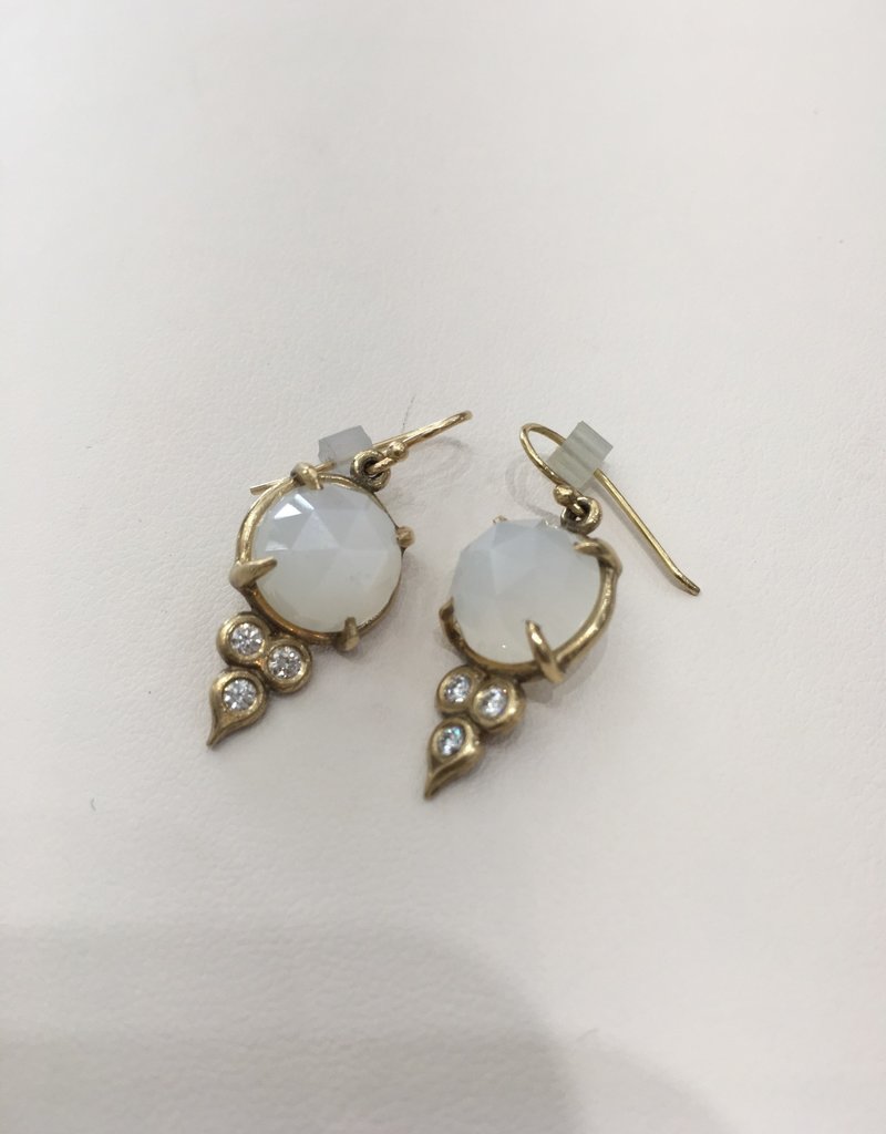 ERICA MOLINARI 18K Rose Quartz  Diamond Triplet Earring