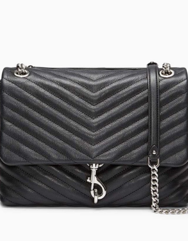 edie flap shoulder bag black