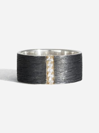 SHAESBY Sterling Silver Pave Linear Band