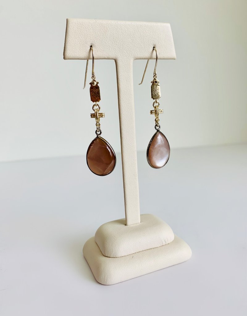 SENNOD Chocolate Moonstone Earrings - Sterling