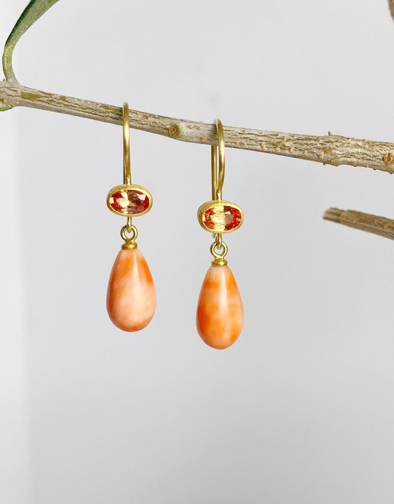 apple coral earrings