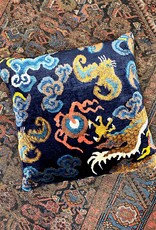 Tibet Home Dragon Tail with Bat Pillow - Blue