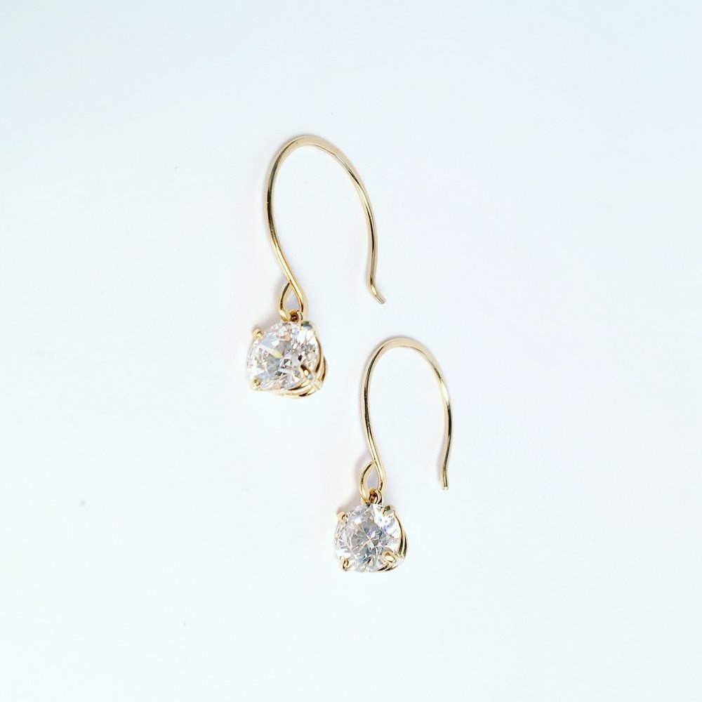 SHANNON JOHNSON Shanna Gold Cubic Zircon Earrings
