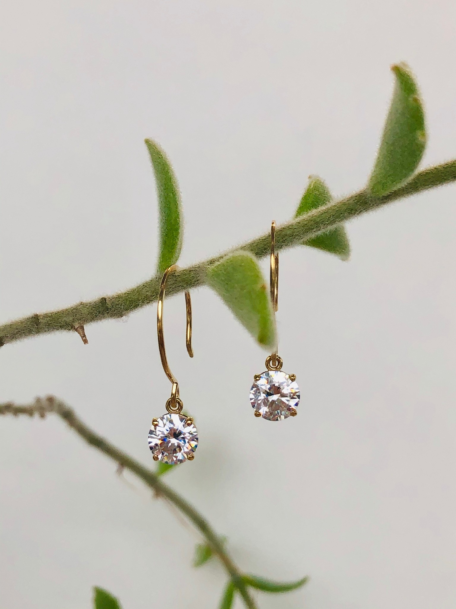 SHANNON JOHNSON Shanna Gold Cubic Zircon Earrings