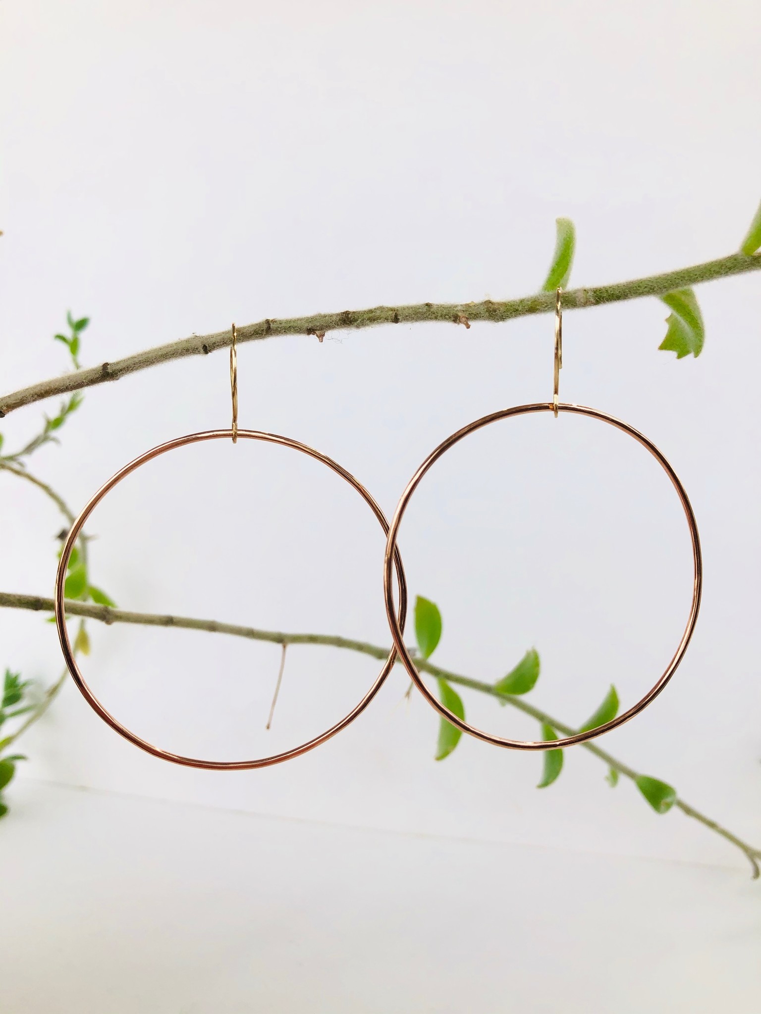SHANNON JOHNSON 14K Rose Gold Signature Hoops (55mm)