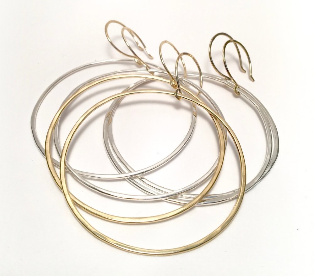 SHANNON JOHNSON Sterling Silver Signature Hoops - Large (50mm)