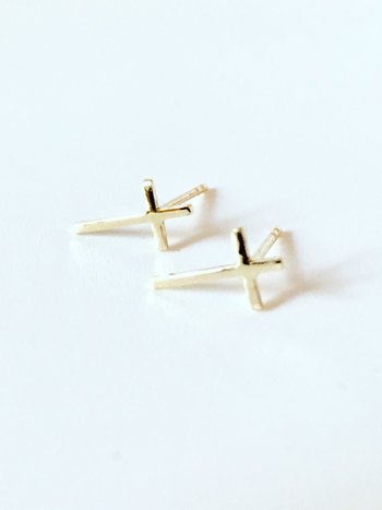 SHANNON JOHNSON Cross Stud Earrings - Large