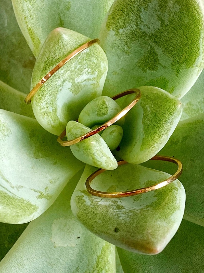 SHANNON JOHNSON Set of 3 Thin Rings - Rose Gold