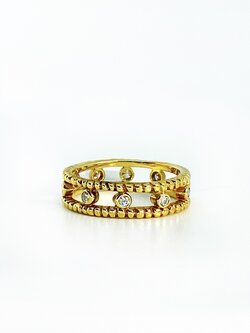 SHAESBY Double Soleil Ring with Diamonds