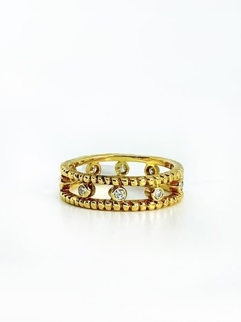 SHAESBY Double Soleil Ring with Diamonds