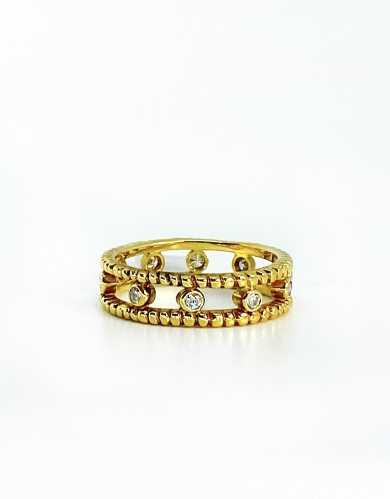 SHAESBY Double Soleil Ring with Diamonds