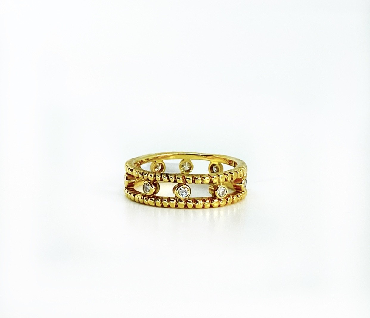 SHAESBY Double Soleil Ring with Diamonds