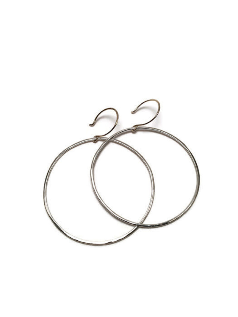 SHANNON JOHNSON Sterling Silver Signature Hoops - Large (50mm)
