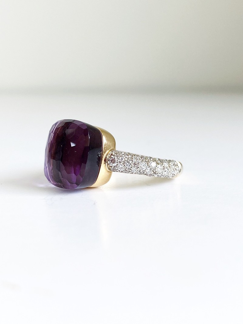 POMELLATO Amethyst Diamond Nudo Ring