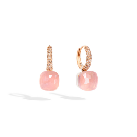 POMELLATO Nudo Brown Diamond and Rose Quartz and Chalcedony Earrings
