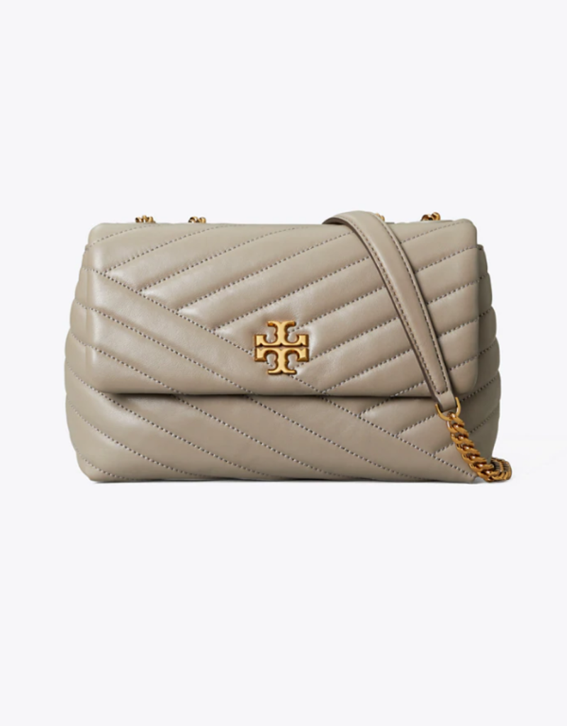 Unboxing Tory Burch Kira Chevron Large Shoulder Bag - Gray Heron 