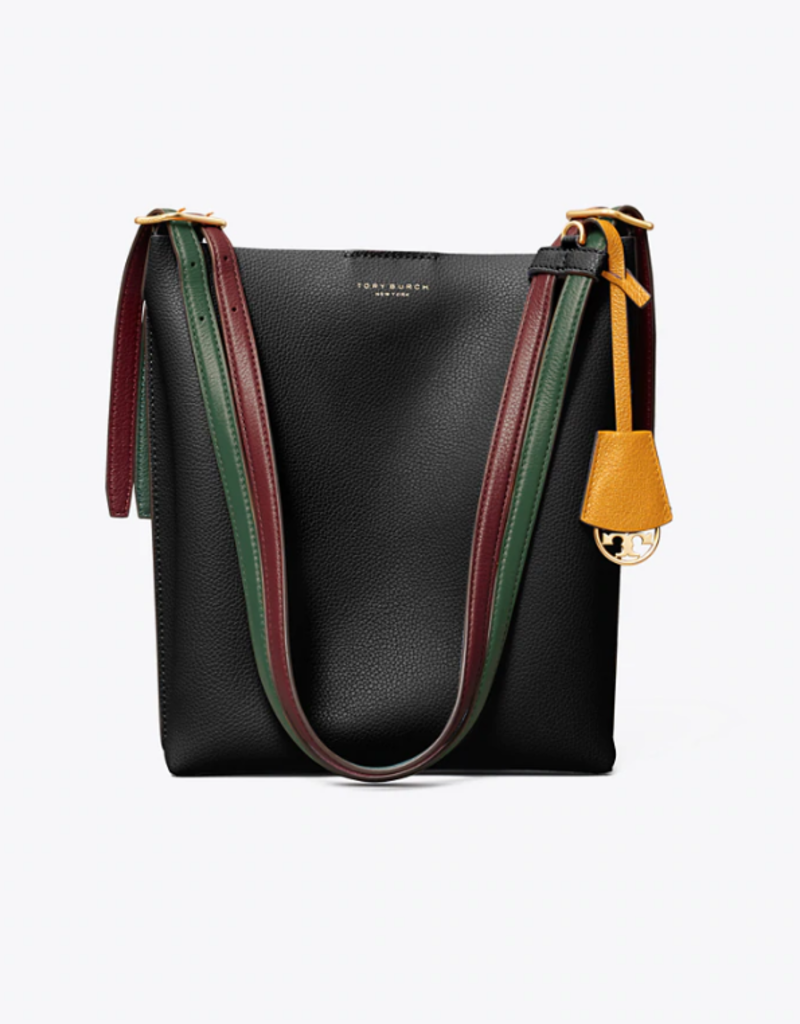 tory burch black bucket bag