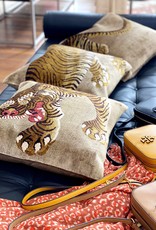 Tibet Home Set of 3 Pillows - Tiger Full Body - Gold