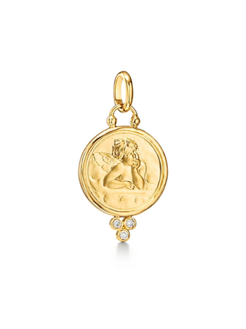 TEMPLE ST CLAIR 10mm Diamond Trio Angel Pendant