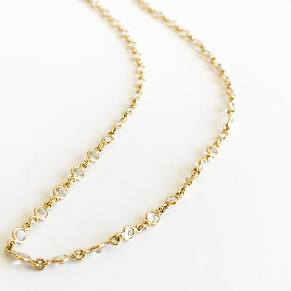 TEMPLE ST CLAIR 18K White Sapphire Chain 20 - 24"