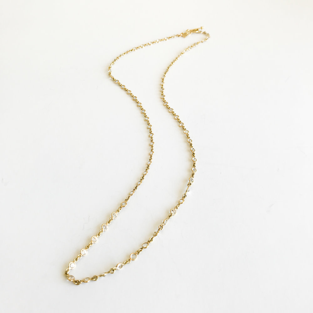 TEMPLE ST CLAIR 18K White Sapphire Chain 20 - 24"