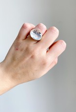 JAMIE JOSEPH Large Oval Rose Cut Rock Crystal Ring