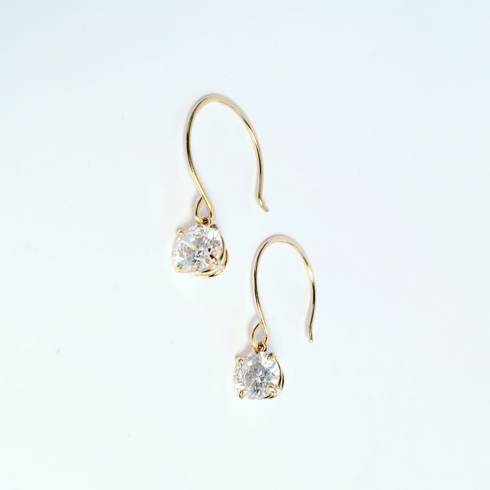 SHANNON JOHNSON Shanna Gold Cubic Zircon Earrings