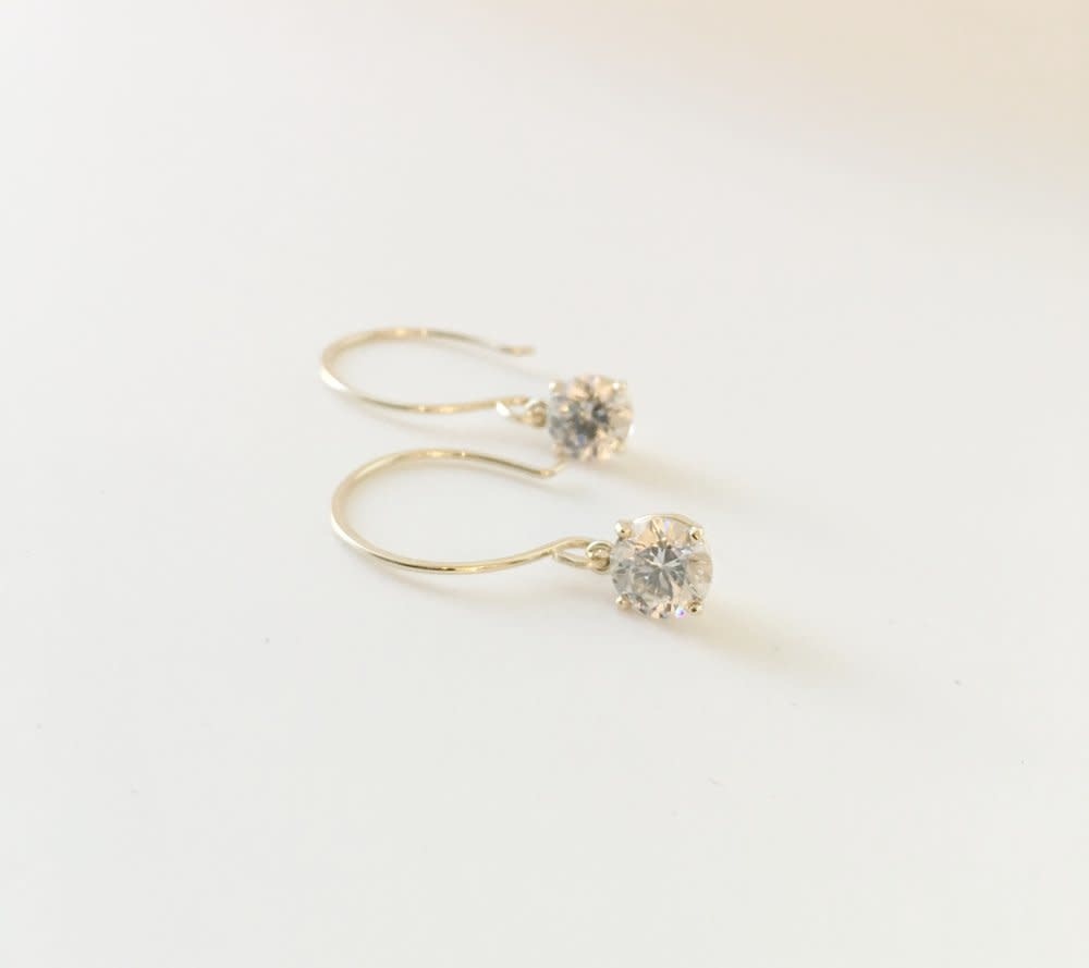 SHANNON JOHNSON Shanna Gold Cubic Zircon Earrings