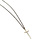 SHANNON JOHNSON Gold Signature Cross on Oxidized Chain Necklace