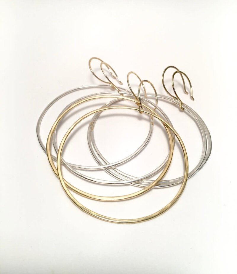 SHANNON JOHNSON Sterling Silver Signature Hoops - Large (50mm)