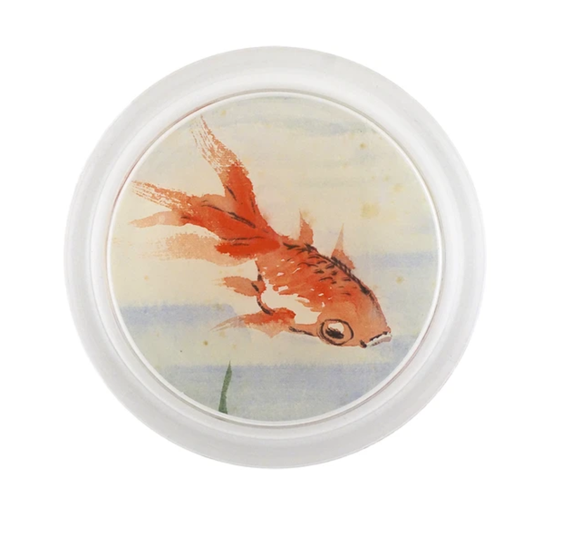 JOHN DERIAN 6" Coaster - Light Goldfish