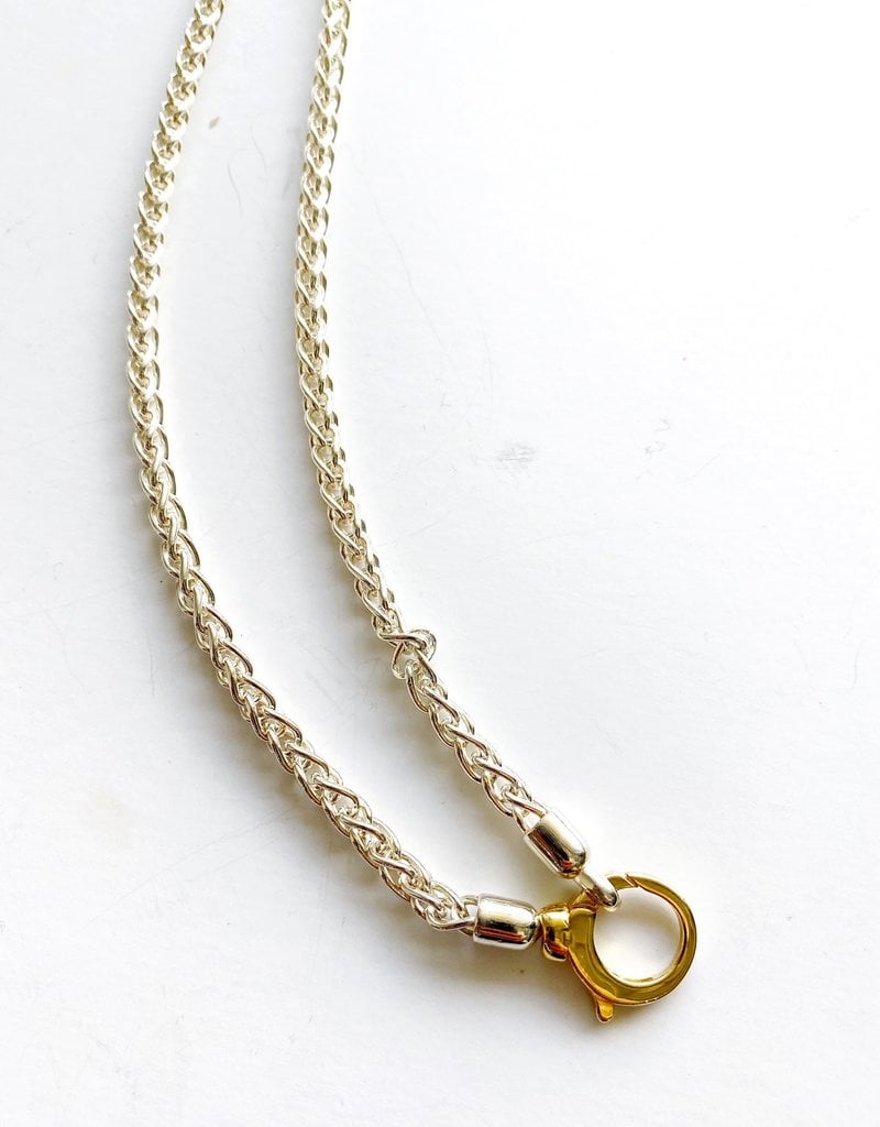 SENNOD Italian Sterling Chain with Gold Clasp 22" Necklace