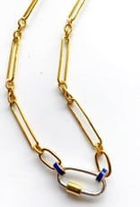 SENNOD Valens Chain with Blue Enamel and Carabiner 16" Necklace