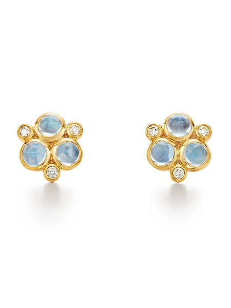 TEMPLE ST CLAIR 18K Classic Trio Earrings - Blue Moonstone