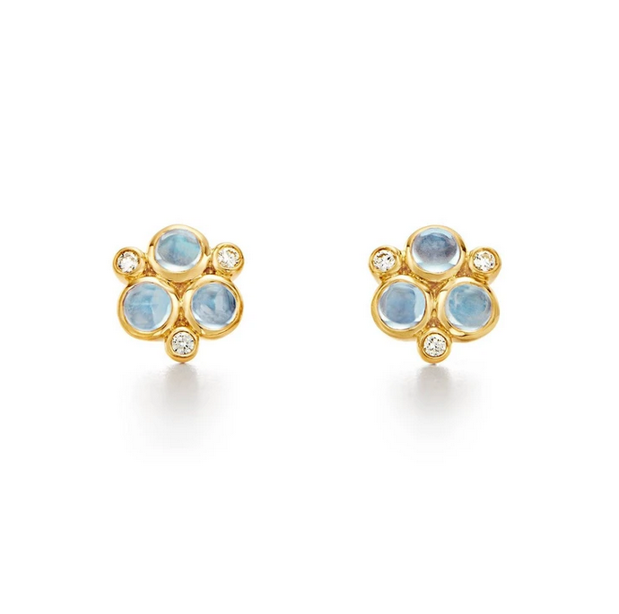 TEMPLE ST CLAIR 18K Classic Trio Earrings - Blue Moonstone