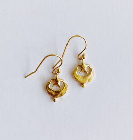 ERICA COURTNEY Gold Dipped - Quarter Moon and Star Earrings