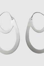 JANE DIAZ Silver Double Oval Hoop Earrings