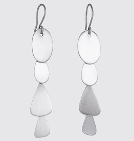 JANE DIAZ Silver Abstract Organic Cascade Earrings
