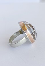 JAMIE JOSEPH Vertical Rose Cut Rock Crystal Ring