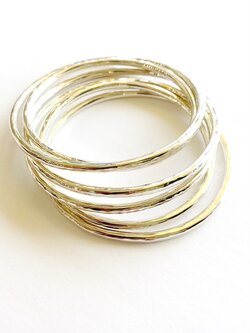 SHANNON JOHNSON Sterling Silver  Hammered Bangle