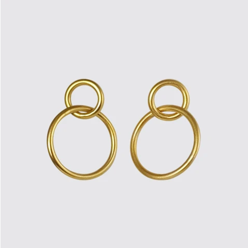 JANE DIAZ Wire Ring Stud Hoop Earrings
