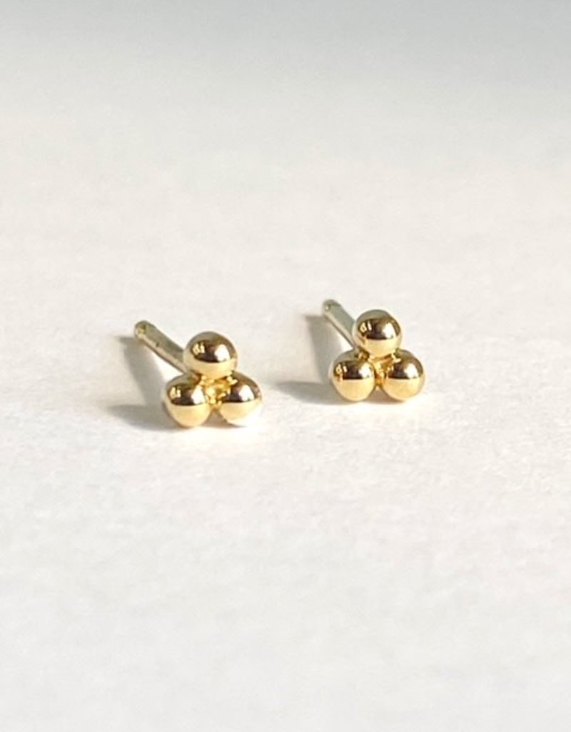 302 COLLECTION Triple Dot Tiny Beaded Stud Earrings