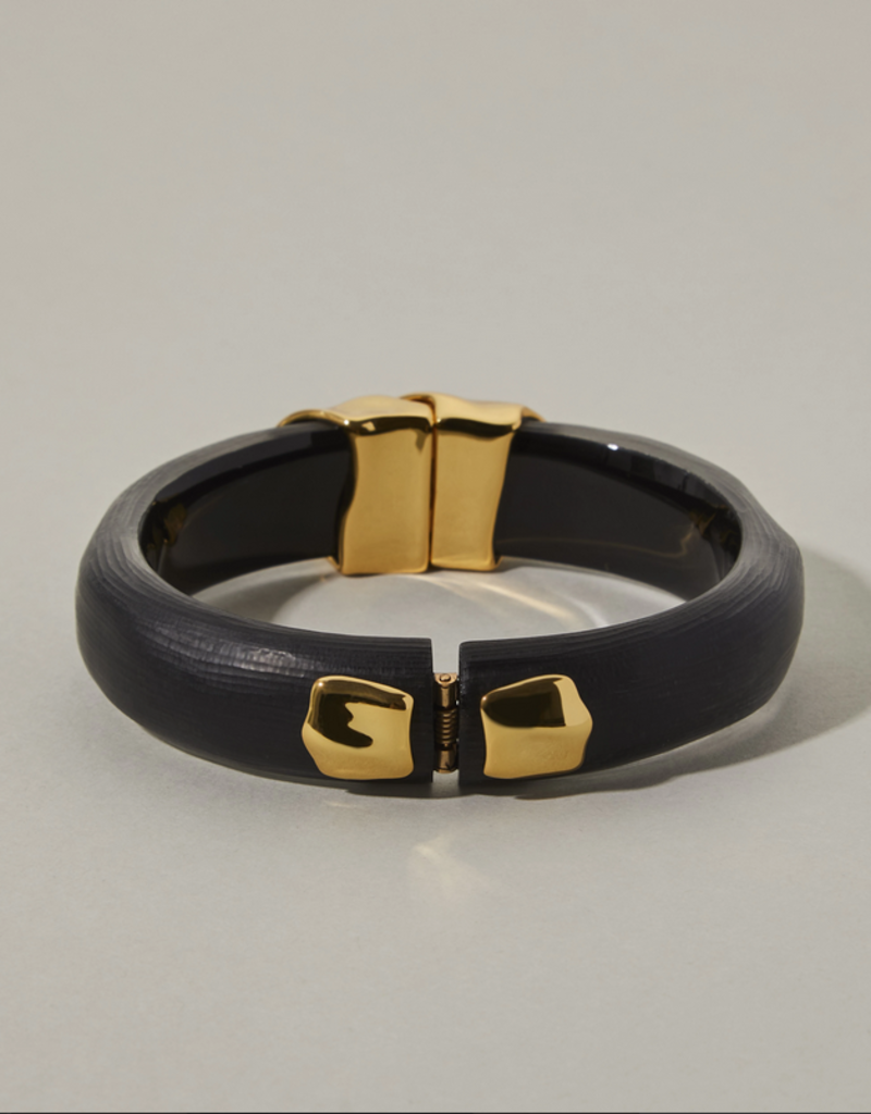 ALEXIS BITTAR Molten Gold Hinge Bracelet - Black